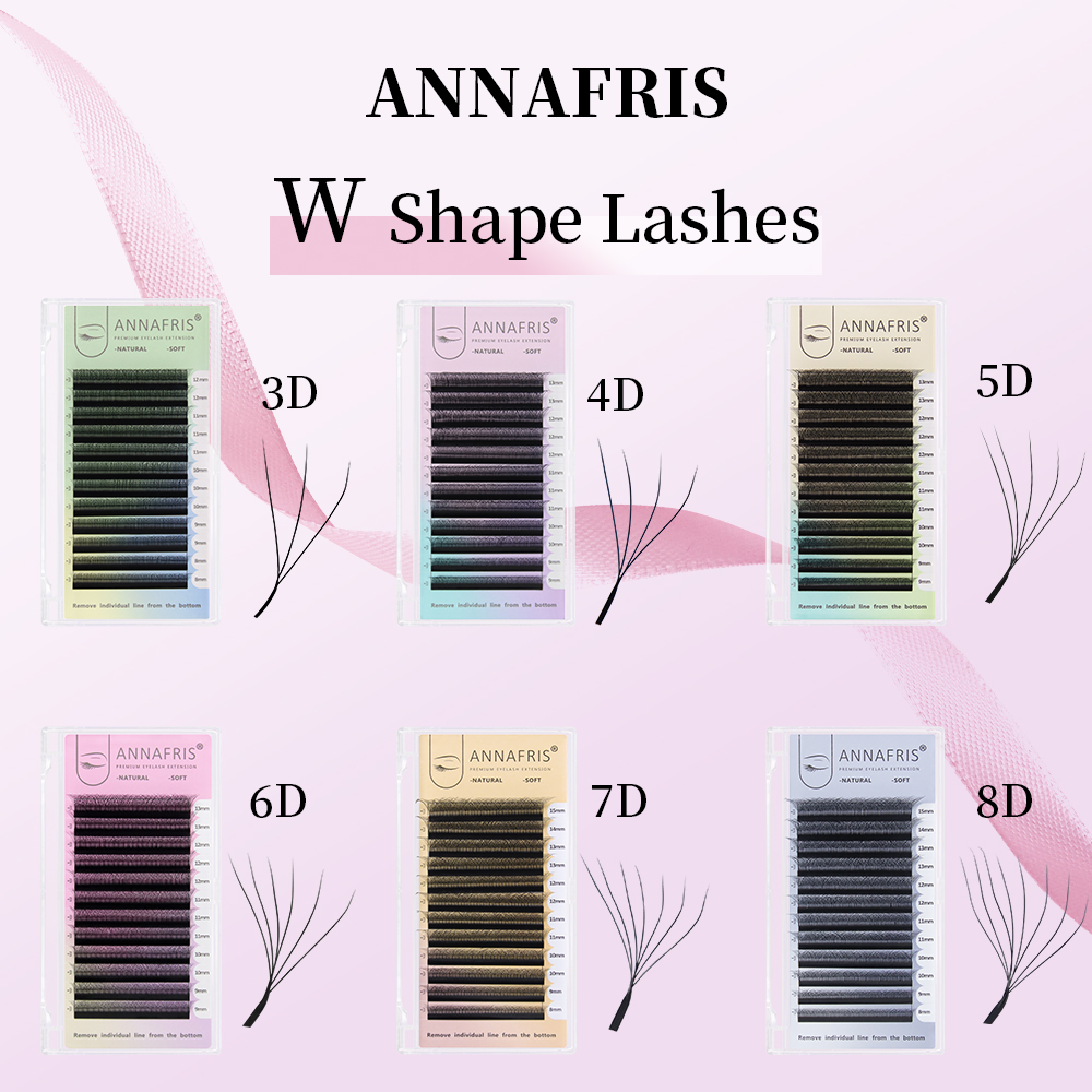 Eyelash Extension Human Hair - ANNAFRIS Готовый объемный вентилятор YY 3D