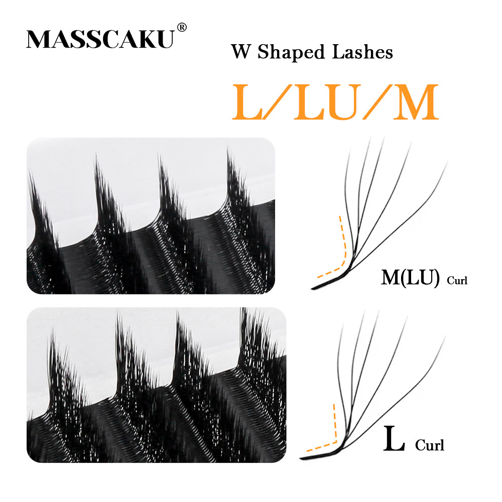 MASSCAKU L LU M Curl YY/W Форм – обзор и цена Eyelash Extension Human Hair
